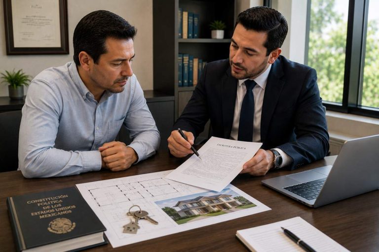 Abogado revisando el certificado de libertad de gravamen de un inmueble en Jalisco