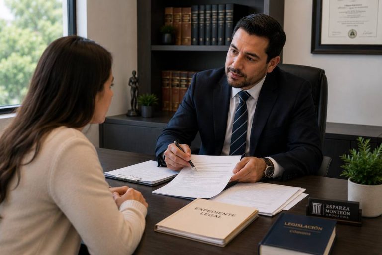 Abogados en Guadalajara asesorando a un cliente en su despacho