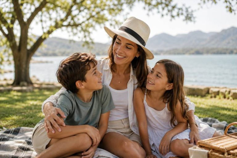 Padre e hijos disfrutando las vacaciones bajo un régimen de convivencia en Jalisco