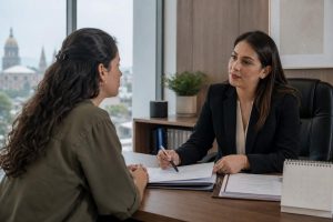 Persona recibiendo asesoría sobre divorcio incausado en Jalisco